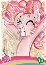 Size: 742x1042 | Tagged: safe, artist:sararichard, pinkie pie, earth pony, pony, g4, eyes closed, female, mare, smiling, solo, tongue out