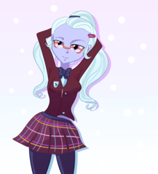 Size: 1024x1126 | Tagged: safe, artist:sweetcheesecake385, sugarcoat, equestria girls, g4, clothes, crystal prep academy uniform, female, looking at you, school uniform, solo