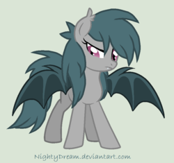 Size: 866x814 | Tagged: safe, artist:dreamy990, oc, oc only, oc:night bite, bat pony, pony, base used, colored wings, female, mare, night, solo