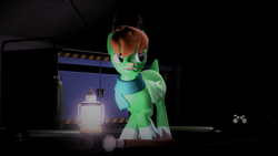 Size: 1366x768 | Tagged: safe, artist:windywhirlytwirly, oc, oc:windy whirls, deer, original species, peryton, 3d, clothes, dark, lantern, light, monster, scarf, spooky, this will end in tears and/or death