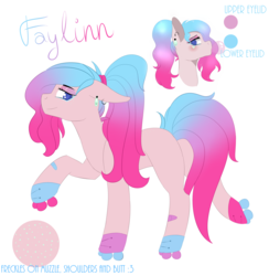 Size: 2000x2050 | Tagged: safe, artist:adostume, oc, oc only, oc:faylinn, earth pony, pony, ear piercing, earring, high res, jewelry, lidded eyes, piercing, roller skates, smiling, solo