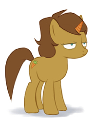 Size: 250x328 | Tagged: safe, artist:the-padded-room, oc, oc:carotte, pony, unicorn, carrot, done with your shit, food, grumpy, simple background, unimpressed, white background