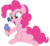 Size: 3500x3200 | Tagged: safe, artist:cheezedoodle96, pinkie pie, butterfly, earth pony, pony, g4, .svg available, butterfly on nose, cute, diapinkes, eye contact, female, food, high res, hoof hold, ice cream, ice cream cone, insect on nose, looking at each other, mare, silly, silly pony, simple background, sitting, smiling, svg, transparent background, vector