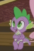 Size: 142x213 | Tagged: safe, screencap, spike, dragon, g4, rarity takes manehattan, season 4, animated, clapping, cropped, male, smiling