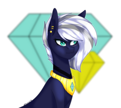 Size: 1280x1140 | Tagged: safe, artist:moonwolf96, oc, oc only, oc:cora, earth pony, pony, bust, cutie mark background, female, mare, portrait, simple background, solo, transparent background