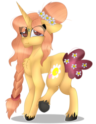 Size: 2719x3500 | Tagged: safe, artist:tomboygirl45, oc, oc only, oc:elsa, pony, unicorn, braid, female, high res, mare, simple background, solo, transparent background