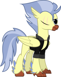 Size: 4791x6084 | Tagged: safe, artist:shadowdashthebat, oc, oc only, classical hippogriff, hippogriff, absurd resolution, clothes, jacket, scar, simple background, solo, transparent background, vector