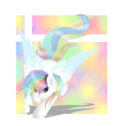 Size: 1024x1024 | Tagged: safe, artist:absolitedisaster08, oc, oc only, oc:spiral frost, pegasus, pony, female, mare, solo, two toned wings