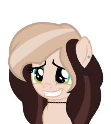 Size: 758x851 | Tagged: safe, artist:chococakebabe, oc, oc only, pony, bust, female, mare, portrait, simple background, smiling, solo, transparent background