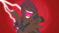 Size: 1280x720 | Tagged: safe, screencap, fluttershy, g4, the best night ever, evil laugh, laughing, lightning