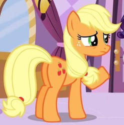 Size: 551x555 | Tagged: safe, screencap, applejack, g4, the best night ever, butt, cropped, plot