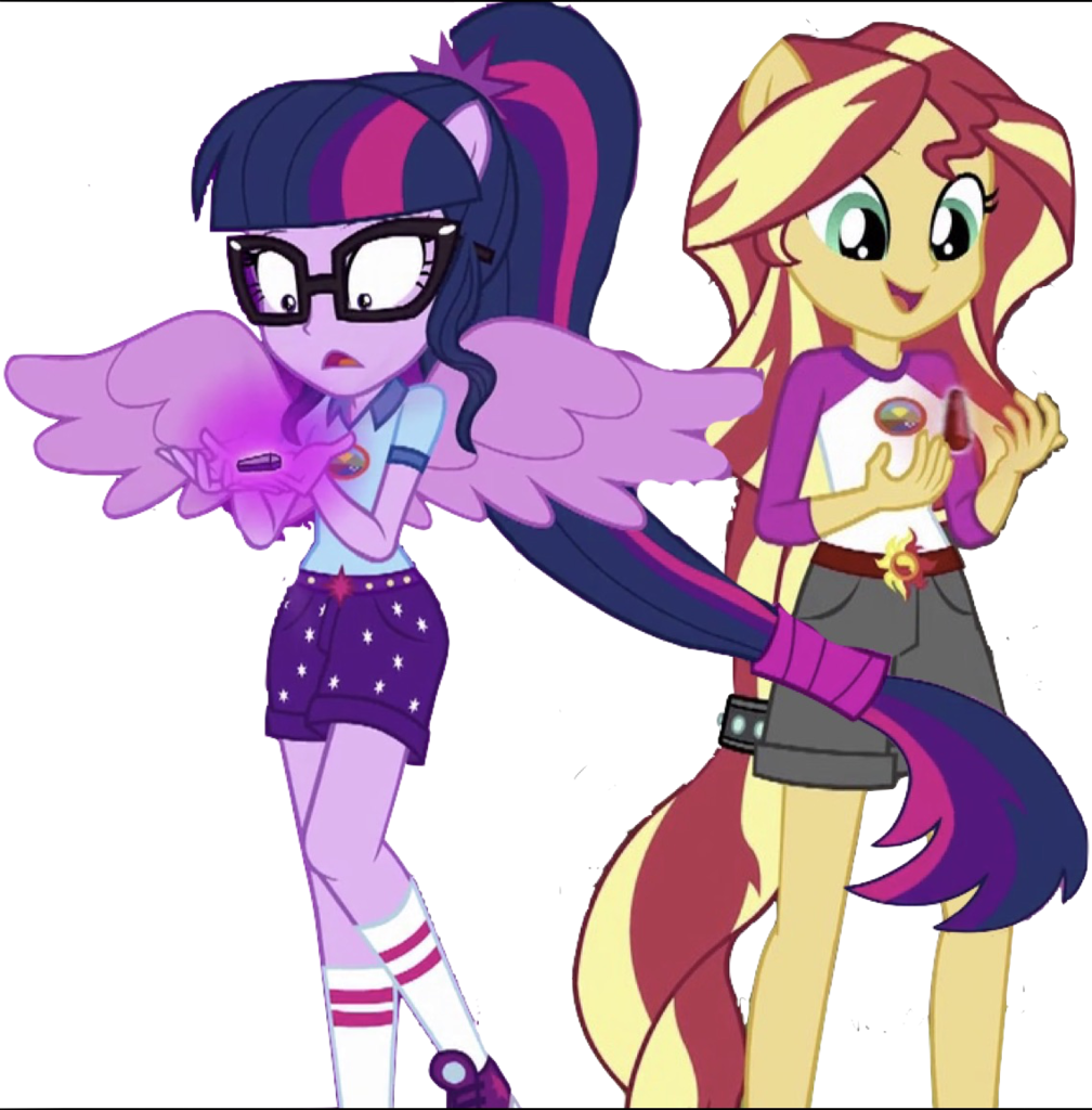 Safe Artist Php Editor Php Sci Twi Sunset Shimmer Twilight Sparkle