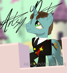 Size: 1800x1960 | Tagged: dead source, safe, artist:penguinsn1fan, oc, oc only, oc:artsy pants, pony, unicorn, clothes, male, solo, stallion, suit