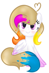 Size: 510x750 | Tagged: safe, artist:xxmelody-scribblexx, oc, oc only, oc:spring splat, pegasus, pony, female, mare, simple background, sitting, solo, transparent background