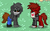 Size: 410x252 | Tagged: safe, oc, oc:beroy, oc:nightshade (furry), coyote, pony, pony town, clothes, furry