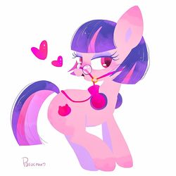 Size: 1447x1447 | Tagged: safe, artist:1drfl_world_end, pony, bridle, female, glasses, headphones, heart, japan racing association, mare, not twilight sparkle, pop team epic, pop team epic kinen, sabukaru kuso hinba, solo, tack