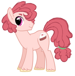 Size: 1457x1473 | Tagged: safe, artist:pandemiamichi, oc, oc only, oc:shortcake, earth pony, pony, male, offspring, parent:big macintosh, parent:sugar belle, parents:sugarmac, simple background, solo, stallion, white background