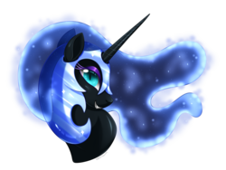 Size: 1500x1129 | Tagged: safe, artist:beanbunn, nightmare moon, alicorn, pony, g4, bust, female, simple background, solo, transparent background