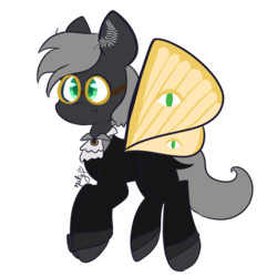 Size: 1200x1200 | Tagged: safe, artist:naty7913, oc, oc only, oc:event horizon, mothpony, original species, glasses, male, simple background, solo, species swap, transparent background