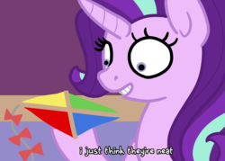 Size: 1400x1000 | Tagged: safe, artist:otterlore, starlight glimmer, pony, unicorn, g4, dialogue, female, kite, male, solo, that pony sure does love kites, the simpsons