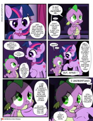 Size: 1275x1650 | Tagged: safe, artist:dsana, spike, twilight sparkle, dragon, pony, unicorn, comic:the shadow shard, g4, baby, baby spike, comic, crying, female, filly, filly twilight sparkle, this will not end well, younger
