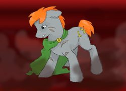 Size: 1296x936 | Tagged: safe, artist:huckleberrypony, oc, oc only, oc:lucky break, pony, fanfic:the stranger and her friend, angry, cloak, clothes, fanfic, fanfic art, male, scar, solo