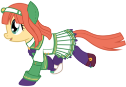 Size: 4096x2816 | Tagged: safe, artist:amarthgul, earth pony, pony, clothes, ear covers, female, mare, ponified, running, silence suzuka, simple background, socks, solo, transparent background, uma musume pretty derby, vector