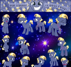 Size: 5100x4800 | Tagged: safe, artist:huntercwalls, star tracker, earth pony, pony, g4, once upon a zeppelin, absurd resolution, banner, best pony, male, stallion, stars, wallpaper