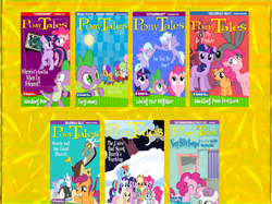 Size: 1009x754 | Tagged: artist needed, safe, edit, pinkie pie, series:pony tales, g4, are you my pony, celestia wants me to forgive them, preview, promo, scoots and the giant discord, the unico that saved hearth's warming, twi fly & pinkie, veggietales, very silly songs, very silly songs (pony tales), where's celestia when i'm s-scared?
