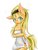 Size: 480x640 | Tagged: safe, artist:azurepicker, applejack, earth pony, semi-anthro, g4, alternate hairstyle, female, headband, naked towel, simple background, solo, towel