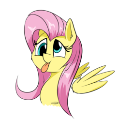 Size: 1057x1084 | Tagged: safe, artist:taurson, fluttershy, pony, g4, cute, derp, female, mare, shyabetes, silly, silly pony, simple background, solo, tongue out, transparent background