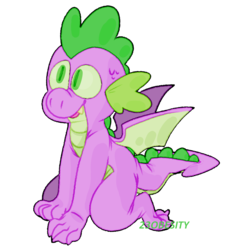 Size: 793x873 | Tagged: safe, artist:pony-puke, spike, dragon, g4, molt down, male, simple background, solo, transparent background, winged spike, wings