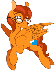 Size: 600x770 | Tagged: safe, artist:breloomsgarden, oc, oc only, oc:cloudbyte, pegasus, pony, commission, flat colors, flying, glasses, male, shy, simple background, solo, transparent background