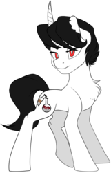 Size: 600x929 | Tagged: safe, artist:breloomsgarden, oc, oc only, oc:the narrator, pony, unicorn, albino, chest fluff, fluffy, male, red eyes, simple background, solo, standing, transparent background