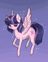 Size: 600x780 | Tagged: dead source, safe, artist:misukitty, twilight sparkle, alicorn, pony, g4, female, simple background, solo, spread wings, twilight sparkle (alicorn), wings