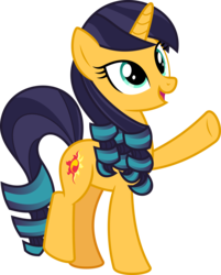 Size: 6400x7972 | Tagged: safe, artist:parclytaxel, part of a set, coloratura, sunset shimmer, pony, unicorn, g4, .svg available, absurd resolution, alternate hairstyle, female, looking up, mane swap, mare, part of a series, pointing, raised leg, simple background, smiling, solo, transparent background, vector