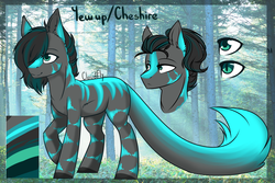 Size: 1800x1200 | Tagged: safe, artist:lazycloud, oc, oc only, oc:cheshire, earth pony, pony, augmented tail, male, reference sheet, solo, stallion
