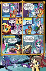 Size: 1073x1650 | Tagged: safe, idw, official comic, princess celestia, sunset shimmer, pony, g4, spoiler:comic, spoiler:comicannual2013, advertisement, butt, idw advertisement, plot, preview