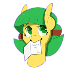 Size: 3000x3000 | Tagged: safe, artist:liefsong, oc, oc only, oc:blocky bits, pony, card, cute, father's day, high res, simple background, solo, transparent background