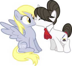 Size: 621x566 | Tagged: safe, artist:lucefudu, derpy hooves, raven, pegasus, pony, unicorn, g4, .svg available, female, kissing, lesbian, mare, ship:derpaven, shipping, simple background, spread wings, svg, transparent background, vector, wingboner, wings