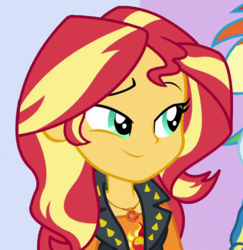 Size: 1049x1078 | Tagged: safe, screencap, rainbow dash, sunset shimmer, a fine line, equestria girls, g4, my little pony equestria girls: better together, cropped, female