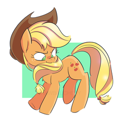 Size: 1184x1241 | Tagged: safe, artist:drawbauchery, applejack, earth pony, pony, g4, biting, chewing, cowboy hat, cute, female, freckles, hat, jackabetes, mane bite, mare, no pupils, nom, silly, silly pony, simple background, solo, who's a silly pony