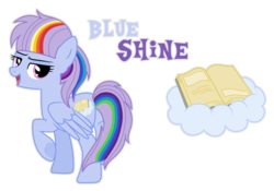 Size: 800x560 | Tagged: safe, artist:cirillaq, oc, oc only, oc:blue shine, pegasus, pony, cutie mark, female, magical lesbian spawn, mare, offspring, parent:rainbow dash, parent:twilight sparkle, parents:twidash, rainbow hair, simple background, solo, transparent background