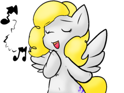 Size: 812x611 | Tagged: safe, artist:zutcha, surprise, pegasus, pony, g1, female, music notes, simple background, singing, solo, transparent background