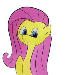 Size: 512x512 | Tagged: safe, artist:sergflutter, fluttershy, pony, g4, female, simple background, smiling, solo