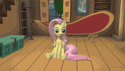 Size: 600x338 | Tagged: safe, artist:aarondrawsarts, fluttershy, g4, 1000 hours in sfm, 3d, animated, ball, baseball, birdcage, black and white, bookshelf, chest, couch, death by boop, falling, female, fluttershy's cottage, gif, grayscale, meme, monochrome, painting, rest in peace, shelf, shutters, source filmmaker, sports, stairs, wasted, window, youtube link