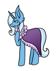 Size: 652x827 | Tagged: safe, artist:ur4niumpineapple, trixie, pony, unicorn, g4, alternate universe, cloak, clothes, female, lidded eyes, simple background, smiling, solo, transparent background