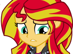 Size: 4825x3570 | Tagged: safe, artist:ytpinkiepie2, edit, edited screencap, screencap, sunset shimmer, equestria girls, g4, my little pony equestria girls: rainbow rocks, 2015, background removed, clothes, female, jacket, leather jacket, not a vector, sad, simple background, solo, sunsad shimmer, transparent background