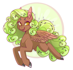 Size: 700x672 | Tagged: safe, artist:cinnamontwistz, oc, oc only, oc:kiwi, pegasus, pony, food, fruit, kiwi fruit, simple background, solo, white background