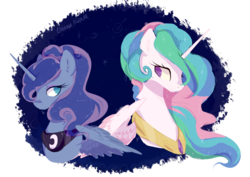 Size: 3508x2480 | Tagged: safe, artist:icecreamsandwich12, princess celestia, princess luna, g4, celestiabestia, high res, royal sisters, simple background, transparent background